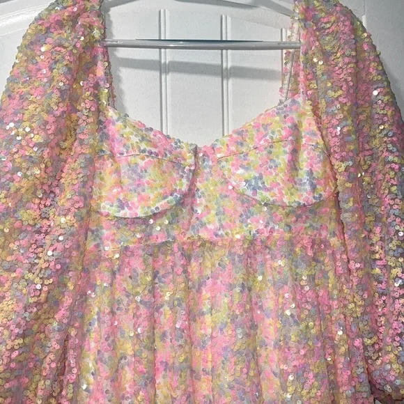 Selkie Rainbow Sequin Princess Gown Size Small - Picture 2 of 9